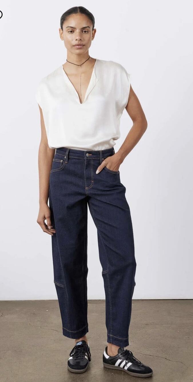 NEW Ruti Denim The Ultimate Barrel Jean 2.0 •8• Wide Leg Jeans NYX Dark $269